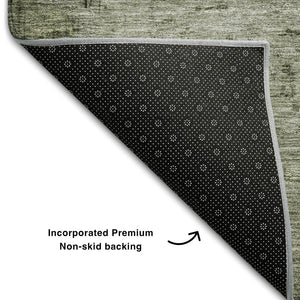 HomeRoots 10' X 14' Fern Green and Gold Abstract Area Rug - Washable, Stain-Resistant, UV Protected for Homes 683572