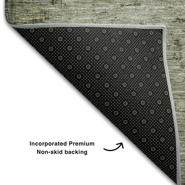 HomeRoots 10' X 14' Fern Green and Gold Abstract Area Rug - Washable, Stain-Resistant, UV Protected for Homes 683572