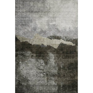 HomeRoots 9' X 12' Taupe & Beige Abstract Area Rug – Washable, Stain Resistant, UV Protected for Modern Spaces! 683577