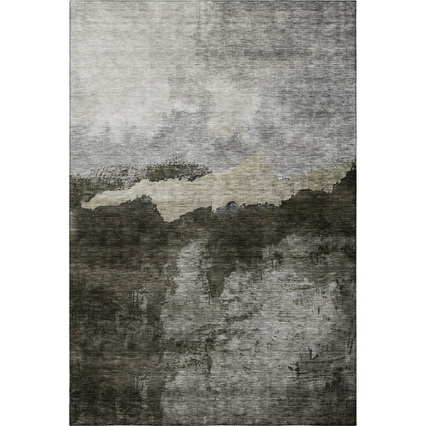 HomeRoots 10' X 14' Taupe & Beige Abstract Washable Area Rug – Durable, UV-Protected, Ideal for Modern Spaces! 683578