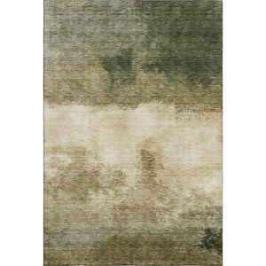 HomeRoots 10' X 14' Fern Green And Beige Abstract Area Rug - Washable, UV Protected, Stain Resistant & Durable 683584