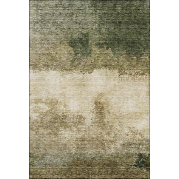 HomeRoots 10' X 14' Fern Green And Beige Abstract Area Rug - Washable, UV Protected, Stain Resistant & Durable 683584