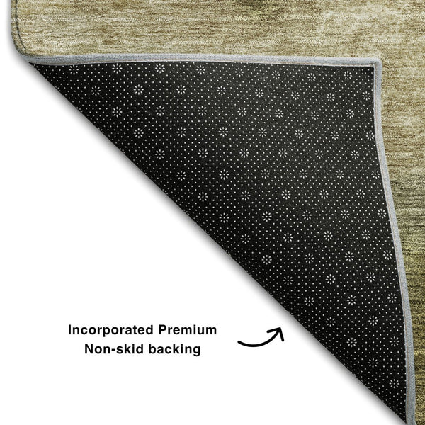 HomeRoots 10' X 14' Fern Green And Beige Abstract Area Rug - Washable, UV Protected, Stain Resistant & Durable 683584