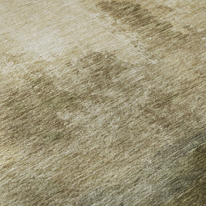 HomeRoots 10' X 14' Fern Green And Beige Abstract Area Rug - Washable, UV Protected, Stain Resistant & Durable 683584