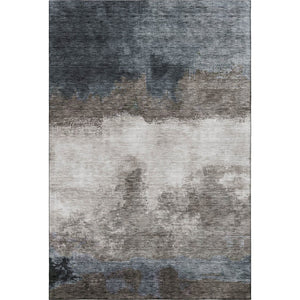 HomeRoots 10' Gray and Silver Abstract Washable Area Rug - UV Protected, Stain Resistant, Ideal for High-Traffic Spaces 683590