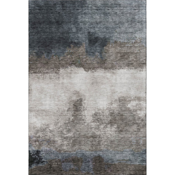 HomeRoots 10' Gray and Silver Abstract Washable Area Rug - UV Protected, Stain Resistant, Ideal for High-Traffic Spaces 683590