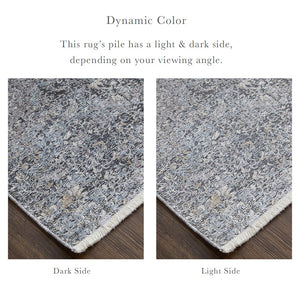 Feizy Rugs Sarrant Luxurious Medallion Rug - Viscose/Polyester Blend With Elegant Color Gradients & Soft Touch Gray,Silver,Ivory Viscose,Polyester 9193963fsmk000f06