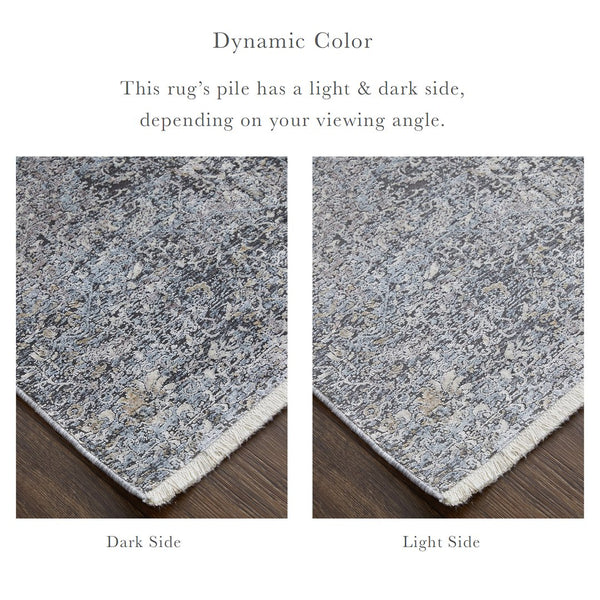 Feizy Rugs Sarrant Luxurious Medallion Rug - Viscose/Polyester Blend With Elegant Color Gradients & Soft Touch Gray,Silver,Ivory Viscose,Polyester 9193963fsmk000f06