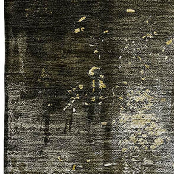 HomeRoots 5' X 8' Brown Gold & Silver Abstract Area Rug - Washable, UV Protected, Ideal for Busy Homes! 683610