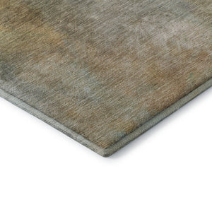 HomeRoots 5' Washable Area Rug in Artichoke Green, Beige & Teal – Stain-Resistant, UV-Protected, Cozy Comfort 683622
