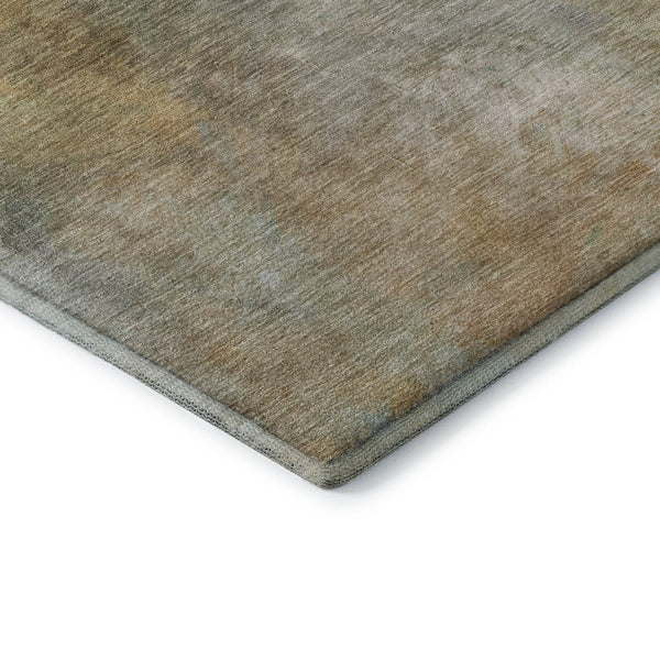 HomeRoots 5' Washable Area Rug in Artichoke Green, Beige & Teal – Stain-Resistant, UV-Protected, Cozy Comfort 683622