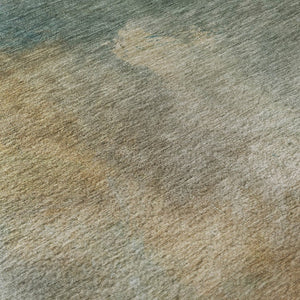 HomeRoots 5' Washable Area Rug in Artichoke Green, Beige & Teal – Stain-Resistant, UV-Protected, Cozy Comfort 683622