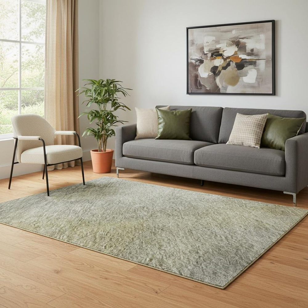 HomeRoots 5' X 8' Abstract Pewter Beige and Gold Washable Rug with UV Protection for Modern Living Spaces 683628