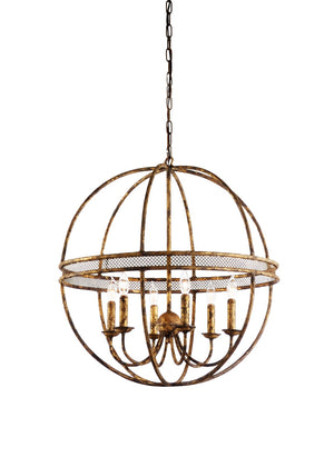 Chelsea House Tuscan Hand-Formed Iron Chandelier With 6 Lites, Old-Gold Finish, Italian Craftsmanship For Dining 68363