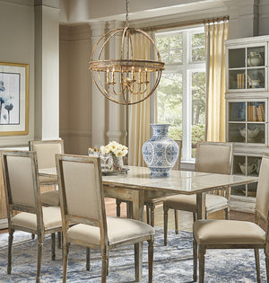 Chelsea House Tuscan Hand-Formed Iron Chandelier With 6 Lites, Old-Gold Finish, Italian Craftsmanship For Dining 68363