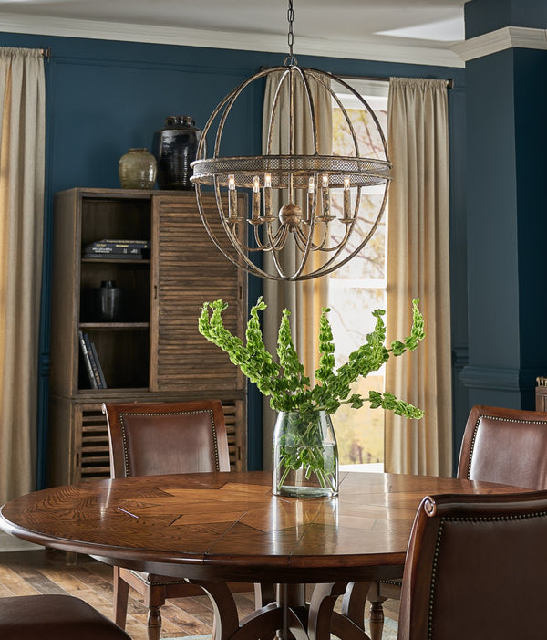 Chelsea House Tuscan Hand-Formed Iron Chandelier With 6 Lites, Old-Gold Finish, Italian Craftsmanship For Dining 68363