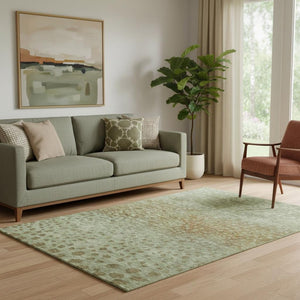 HomeRoots 5' X 8' Artichoke Green & Copper Polka Dot Area Rug - Washable, UV-Protected, Family-Friendly Style! 683634