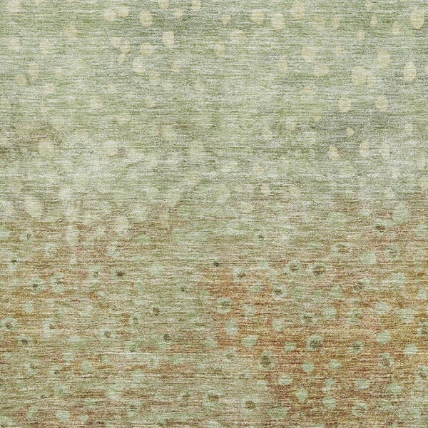 HomeRoots 8' X 10' Stylish Artichoke Green & Copper Polka Dot Washable Area Rug with UV Protection & Durability 683636