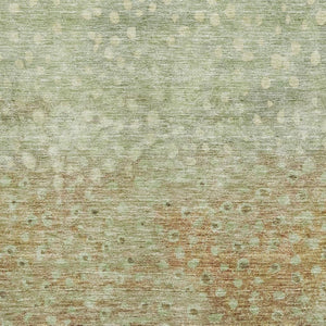HomeRoots 10' X 14' Artichoke Green & Copper Polka Dot Washable Area Rug - Durable, Stylish, UV Protected Centerpiece 683638