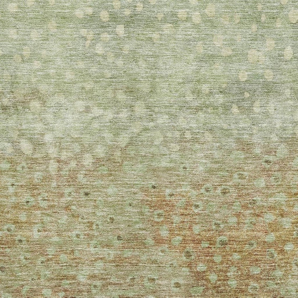 HomeRoots 10' X 14' Artichoke Green & Copper Polka Dot Washable Area Rug - Durable, Stylish, UV Protected Centerpiece 683638