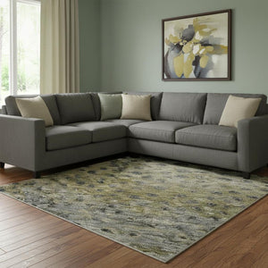 HomeRoots 8' X 10' Washable Polka Dot Area Rug in Brown, Gray & Beige - UV-Protected & Stain-Resistant Design 683648