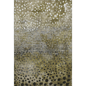 HomeRoots 9' X 12' Washable Polka Dot Area Rug in Brown, Gray, and Beige - UV Protected, Stain Resistant & Durable 683649