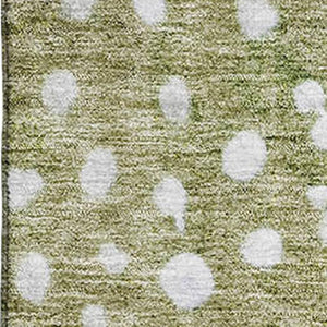 HomeRoots 5' X 8' Playful Green Purple Ivory Polka Dot Area Rug - Washable, Stain Resistant, UV Protected! 683652