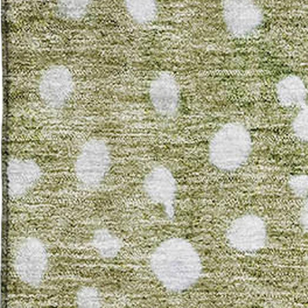 HomeRoots 5' X 8' Playful Green Purple Ivory Polka Dot Area Rug - Washable, Stain Resistant, UV Protected! 683652