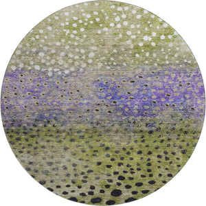 HomeRoots 8' Colorful Polka Dot Washable Round Rug – UV Protected, Stain-Resistant, Ideal for Family Homes! 683653