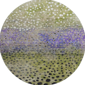 HomeRoots 8' Colorful Polka Dot Washable Round Rug – UV Protected, Stain-Resistant, Ideal for Family Homes! 683653
