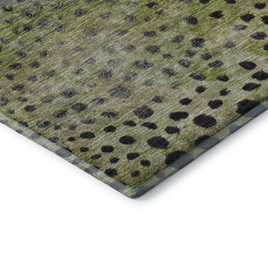 HomeRoots 8' X 10' Washable Polka Dot Area Rug in Green, Purple & Ivory - UV Protected, Stain-Resistant Design 683654