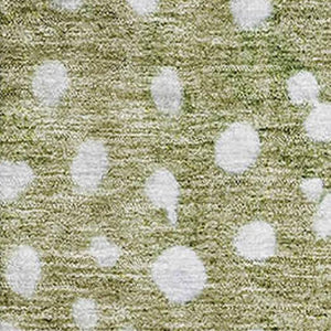 HomeRoots 9' X 12' Washable Area Rug in Green, Purple & Ivory Polka Dots - UV Protection & Stain Resistant! 683655