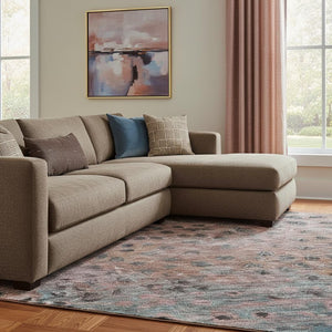 HomeRoots 8' X 10' Stylish Rust Teal Ivory Polka Dot Area Rug – Washable, UV Protected, Perfect for Homes! 683660
