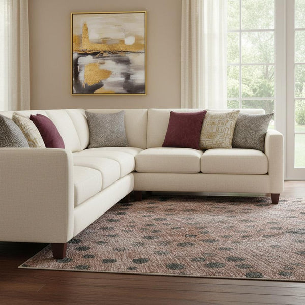 HomeRoots 10' X 14' Polka Dot Area Rug in Rust, Teal & Ivory - Washable, UV-Protected, Stylish & Durable Design 683662