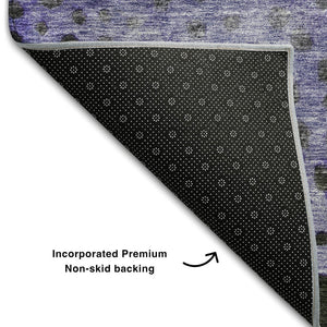 HomeRoots 5' X 8' Playful Purple, Green & Ivory Polka Dot Washable Area Rug with UV Protection & Stain Resistance 683664