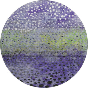 HomeRoots 8' Colorful Washable Round Rug with Polka Dots - UV Protected, Durable, Ideal for Homes with Kids & Pets 683665