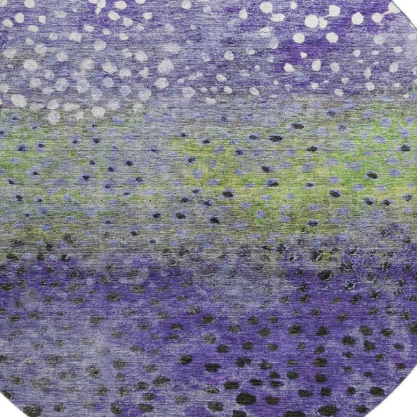 HomeRoots 8' Colorful Washable Round Rug with Polka Dots - UV Protected, Durable, Ideal for Homes with Kids & Pets 683665