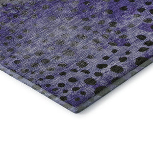 HomeRoots 9' X 12' Washable Polka Dot Area Rug in Purple, Green & Ivory - UV Protected, Stain Resistant Fun! 683667