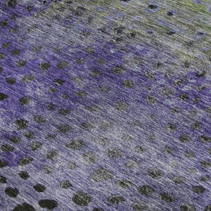 HomeRoots 10' X 14' Polka Dot Area Rug in Purple, Green & Ivory - Washable, UV Protected & Durable Design! 683668