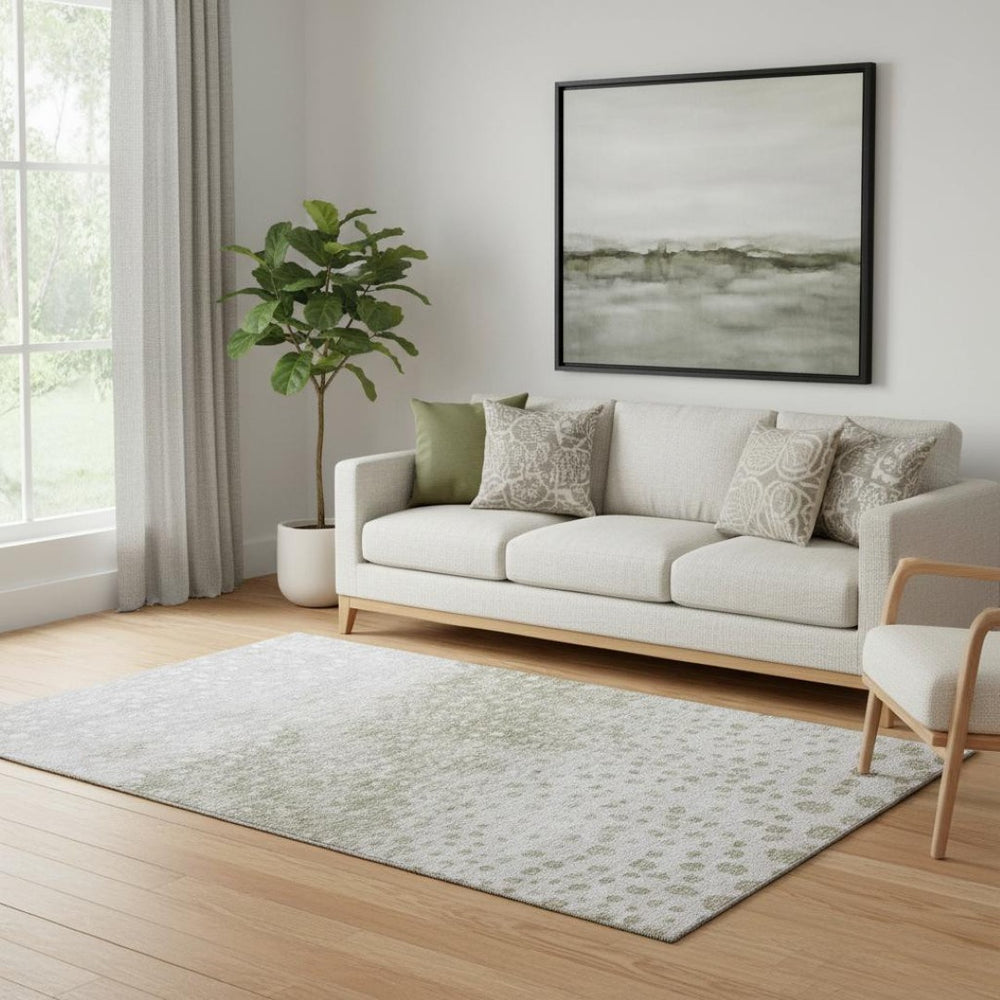 HomeRoots 5' X 8' Washable Taupe Beige & Ivory Polka Dot Area Rug - UV Protected, Stain Resistant, Durable Design 683670