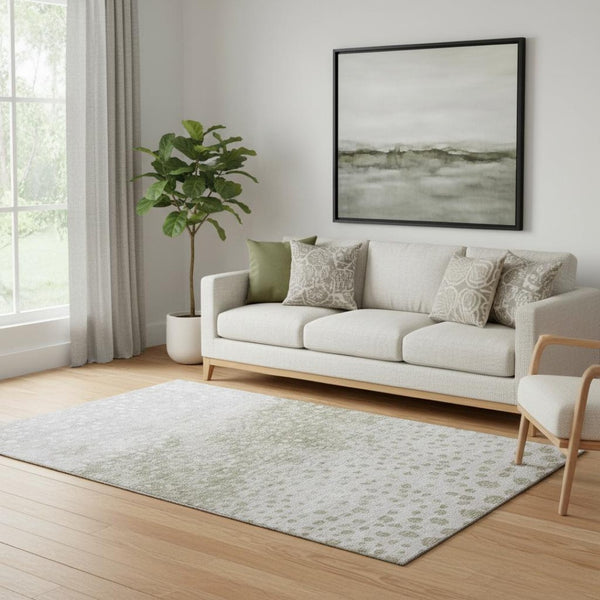 HomeRoots 5' X 8' Washable Taupe Beige & Ivory Polka Dot Area Rug - UV Protected, Stain Resistant, Durable Design 683670