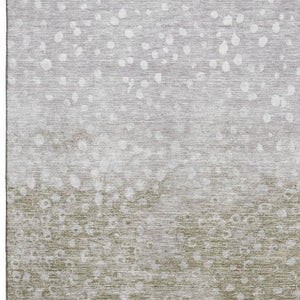 HomeRoots 5' X 8' Washable Taupe Beige & Ivory Polka Dot Area Rug - UV Protected, Stain Resistant, Durable Design 683670