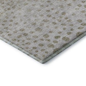 HomeRoots 8' Taupe Beige & Ivory Polka Dot Machine-Washable Round Rug – UV Protected, Soft & Durable Design! 683671