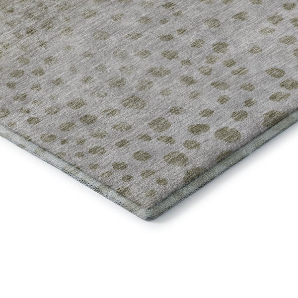 HomeRoots 8' Taupe Beige & Ivory Polka Dot Machine-Washable Round Rug – UV Protected, Soft & Durable Design! 683671