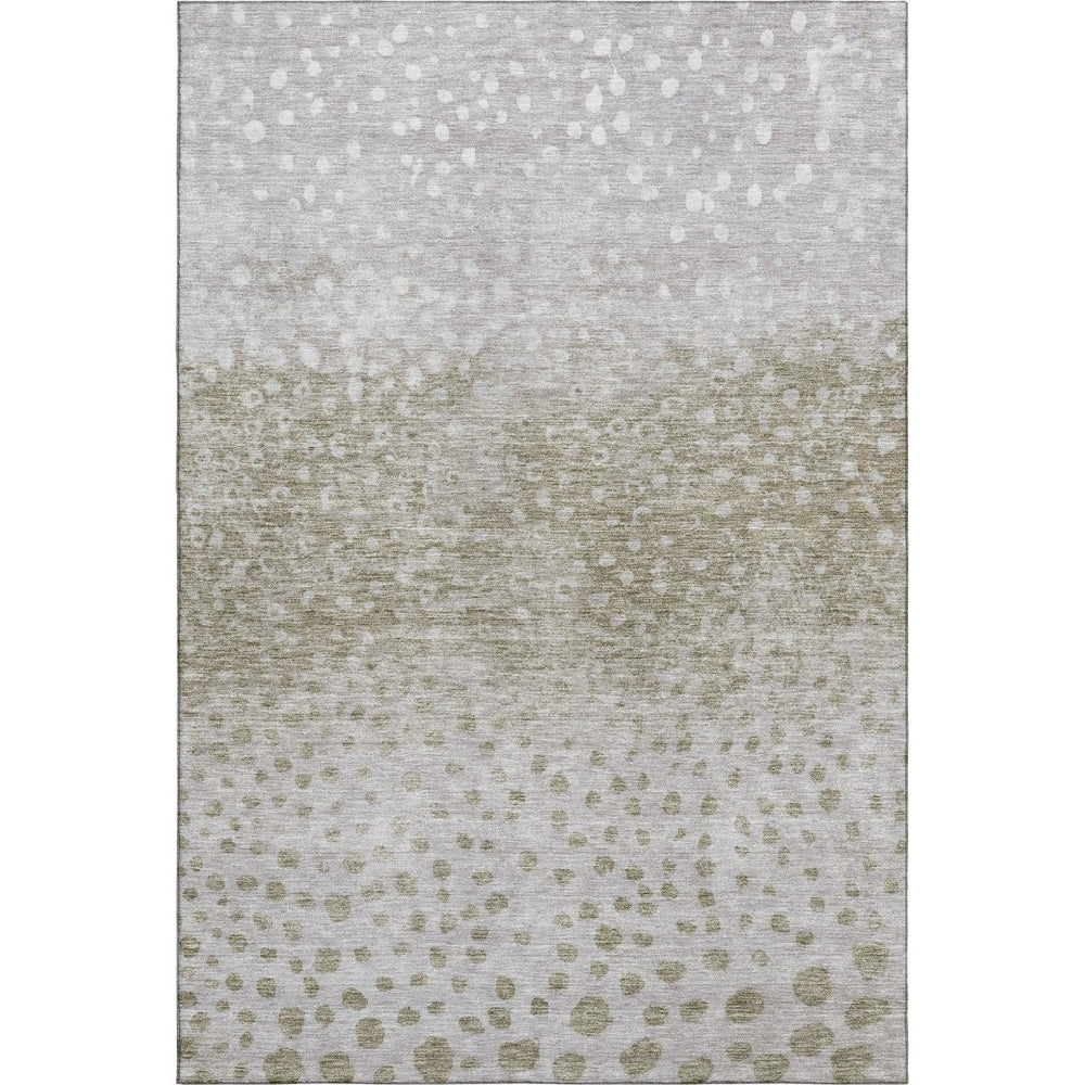 HomeRoots 8' X 10' Polka Dot Washable Area Rug in Taupe Beige & Ivory - UV Protected, Family-Friendly Design 683672