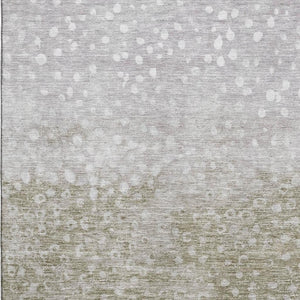 HomeRoots 8' X 10' Polka Dot Washable Area Rug in Taupe Beige & Ivory - UV Protected, Family-Friendly Design 683672