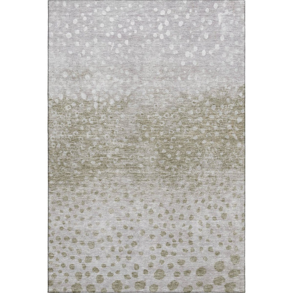 HomeRoots 10' Taupe Beige & Ivory Polka Dot Washable Area Rug - Durable, Stain-Resistant, UV Protected Elegance 683674