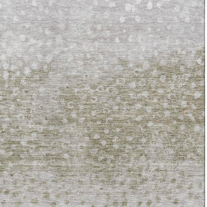 HomeRoots 10' Taupe Beige & Ivory Polka Dot Washable Area Rug - Durable, Stain-Resistant, UV Protected Elegance 683674