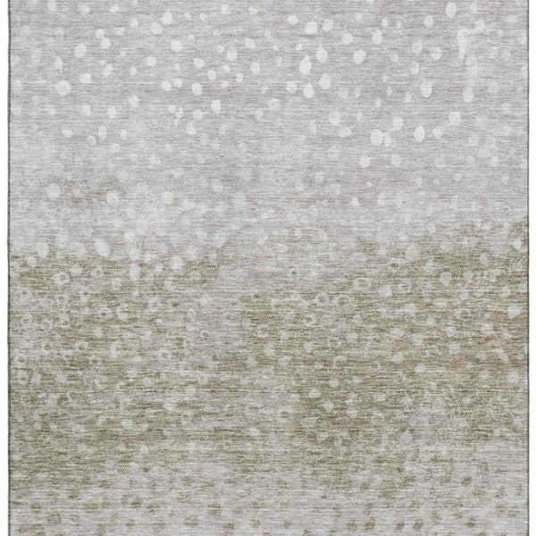 HomeRoots 10' Taupe Beige & Ivory Polka Dot Washable Area Rug - Durable, Stain-Resistant, UV Protected Elegance 683674