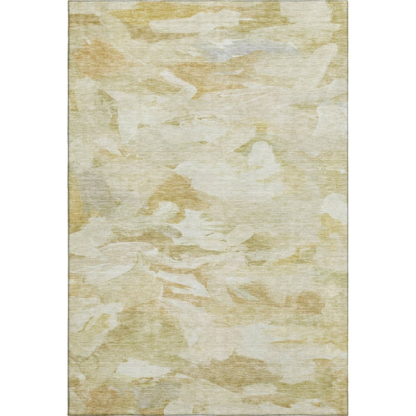 HomeRoots 5' X 8' Beige and Ivory Abstract Area Rug – Stylish, Washable, Durable with UV Protection for Homes 683676